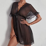 Lingerie  Add Sexy Deep V Slip Nightdress Lace Hot Seductive Sex Pajamas Women Big Chest Nightdress  Summer Dress