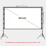 Double triangular bracket projection screen, more stable and not afraid of wind, easy to install, with storage bag