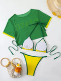 3 Pieces Brazilian Thong Bikinis 2026 Women Trikini Swimwear Female Halter Triangle Swimsuit & Tops Bathing Swimming Swim Suit
