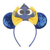 2025 New Style Mickey Minnie Ear Headband Sequin Bows Girl Adult Kids Halloween Party Cosplay Hair Accessories Princess Hairband
