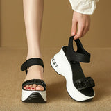 Sequin Chunky Wedges Sandals Women Plus Size 42 High Heel Platform Sandles Woman Comfy Thick Bottom Heighten Gladiator Sandalias