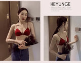 MOYISU Desire Sexy Girl Underwear Front Buckle Thin Shoulder Triangle Cup Thin Back Without Underwire Sexy Simple Bra Small Bra