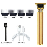 Rechargeable Mens T9 Carving Hair Clipper Vintage Portable USB Cleaning Barber Professional Hair Cutting Machine Beard Trimmer