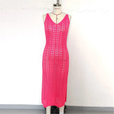 4 Color Hollow Out Sleeveless Crochet Knitted Tunic Beach Cover Up Cover-ups Beach Dress Beach Wear Beachwear Female Women K6783