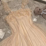 Spring Nightdress Women  Lace Sweet Nightgown Home Dress Pajamas Summer Girl Princess Style Soft Sleepwear Nightwear Outwear