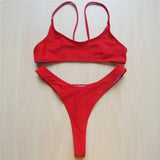 Sexy Black Tiny High Cut Leg Thong Bikini Female Swimsuit Women Swimwear Two-Pieces Bikini Set Bather Bathing Suit Swim V517C