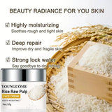 Rice Cream Promotes Elasticity Radiance MoisturizesNouriTheshes LocksMoisture Anti Aging Face Lifting Nourishing Repair Collagen