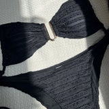 2026 Wrinkled U Ring Bandeau Bikini Women Swimwear Female Swimsuit Two-pieces Bikini Set Bather Pool Bathing Suit Swim Beachwear
