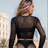 Long Sleeve See Through Tassel Beach Dress Women Sexy hollow Out Fishnet Fringe Cover Up Bodycon Rave Festival Outfit Set