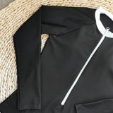 2025 Women's Rashguard Long Sleeves One Piece Swimsuit Patchwork Swimwear Zipper Monokini Surf Bathing Suit Sports Bodysuit S-XL