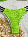 XS - L Wrinkled U Rings Bandeau Bikini Women Swimwear Female Swimsuit Two-pieces Bikini Set Bather Bathing Suit Swim Beachwear