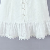 One-shoulder Off-the-shoulder Puff Sleeve Dress For Women With Hollowed-out Chest Embroidered Straps Pure Desire Dress 534Q