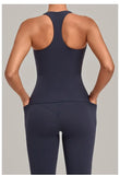 Women's Seamless Yoga Vest Sports Fitness Gym Beauty Back Top Nude Slim Fit Training Running Workout Vest