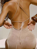 Sexy High Slit Crochet Knitted Tunic Beach Cover Up Long Dress Cover-ups Beach Dress Beach Wear Sarong Beachwear Female Women