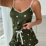 Women Pajamas Set Summer Large Size Vest Shorts Women's Suspenders Soft Casual Cute Printed Pajama Set
