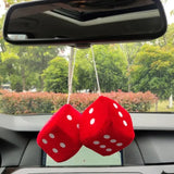 2pcs Plush Dice Toys Velvet Pendants Car Hanger With Suckers Stress Relief Squeeze Cube Fluffy Stuffed Decoration Eid Amagi