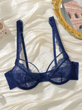 Women's Sexy Ultra-Thin Lace Bra No Steel Ring Gathered Adjustable Straps Easy Wash And Dry Floral Design Fun Bra MR3006