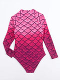 2026 New  Fish Scale Printed Surfing Suit for Women,Long Sleeve One-Piece Swimsuit,Zipper Competitive High Elasticity Bikini