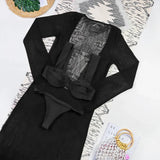 3 Pieces Women's Sexy Bikini Set 2025 New Swimwear Long Dress Cover up Female Beachwear Bathing Suit Summer Swimming Outfit