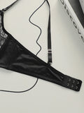 Sexy lace Lingerie ultra-thin semi transparent erotic women's bra French retro underwear black brassere MR2986