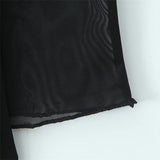 Vietnamese Sexy Halter Neck Strap Tank Top Feminine Mesh Transparent Slim Fit Large Open Back Short Camisole Top Casual RUKJ