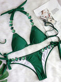 Jewelled Rhinestones Diamond Bikini Female Swimsuit Women Swimwear Two-piece Bikini Set Brazilian Bather Bathing Suit Swim Lady