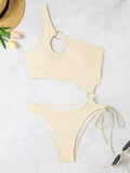 2026 One Shoulder Hollow Bodysuit One Piece Swimsuit Sexy Swimwear Women Bathing Suit Female Swimming Summer Beachwear Bodysuit