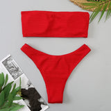 Velvet Bikinis 2025 Women Brazilian Bandeau Swimsuit Solid Sexy Swimwear Female Beachwear Bathers Bathing Swimming Swim Suit