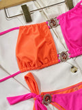 2026 Leopard Rhinestone Jewelled Bikini Women Hollow out Swimsuit female Thong Swimwear Diamond Bikini Set Halter Bathing Suit