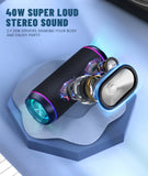 Ortizan X30 Portable Bluetooth Speaker 40W Outdoor IPX7 Waterproof Bass Boost Sound Box 3-EQ TWS Dual Pairing BT5.3 RGB Lights