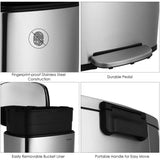 Stainless Steel Kitchen Step Trash Can With Foot Pedal