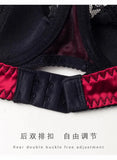 Elegant Red Satin Lingerie Set, Zodiac Inspired Bra Small Chest, Push Up Gathers Anti Sagging, Sensual Lace Bralette Women Tushy