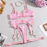 Toucheart Women Lace Sexy Lingerie Panty Patchwork Solid Color Skinny Plunge See-through Romantic Interesting Underwear Cute Set