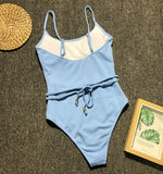 DEKA Solid One Piece Swimsuit Female Swimwear Women Cut Out Bathing Suits Summer Beach Wear Sport Swimming T Shirt Monokini