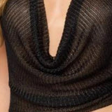 Fashion Summer Backless Tank Tops Women Sexy Solid Color Shiny Silk Lace Up Neck Sleeveless Camisole