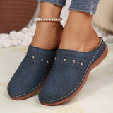Lightweight Wedge Heel Mules Slippers Women Summer Hollow Out Slides Shoes Woman Plus Size Thick Sole Outdoor Sandals Female