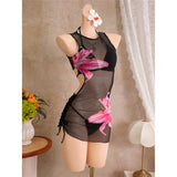 With Cover Up Flower Printed Halter Bikini Women Swimwear Female Swimsuit Three-Pieces Bikini Set Bather Bathing Suit Swim V8253