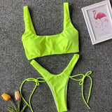 2026 High Cut Micro Thong Bikini Female Thong Bikinis Swimsuit Women Swimwear Two-pieces Bikini Set Brazilian Bathing Suit Swim