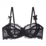 MOYISU Summer Lingerie Set Sheer French Lace Minimiser Bra Briefs Ultra Thin Sexy Women's Underwear Big Bust Sexy Tushy & Panty