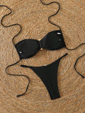 Halter Bikinis 2026 Women String Thong Swimwear Female Sexy Swimsuit Solid Bathers Bathing Swimming Swim Suit Beachwear