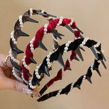 Elegant velvet Fabric Pearl Headband for Woman Temperament Non-slip Hair Band Fashion Girl Face Washing Headband Hair Accessorie