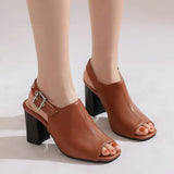 New Women Sandals Peep Toe High Heels Summer Gladiator Shoes Black Brown Woman Ankle Strap Sandalias Female Mujer Big Size