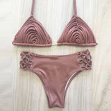 New Bandage Stripes Brazilian Bikini Swimwear Women's Swimsuit Two Piece Set Female Sexy Lace up Mujer Beachwear Summer