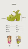 Plus Size Shoes for Women Summer Fashion Candy Colors Buckle Strap High Heel Peep Toe Wedges Sandals Casual Women Beach Shoes