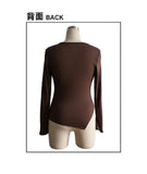 Autumn and winter inner asymmetrical hollow metal decoration slim fit daily outer top
