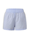 Women's Loose Shorts Elastic Waist Plaid Print Wide Leg Short Pants Summer Casual Daily Beach Athletic Wear