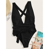 Long Strap Wrap Around Swim Suit For Women Swimwear One Piece Swimsuit Female Bather Snake Print Bathing Suit Beach V852SW
