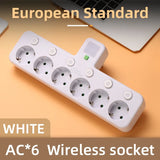 EU plug and socket 4 sockets, multi plug wall power plug and socket without extension cable or USB and Type-C port