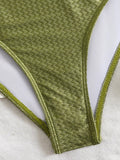 Sexy Metal Buckle High Waist Bikini Set Women Black Green Pleate Push Up Bra Swimwear Beach Bathing Suit Two Piece Swimsuit 2026