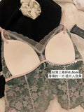 Sexy French Lace Halter Bra for Summer Wireless Crinkle Free Bralette for Small Bust Beautiful Back Lingerie Set S-XL MOYISU BC